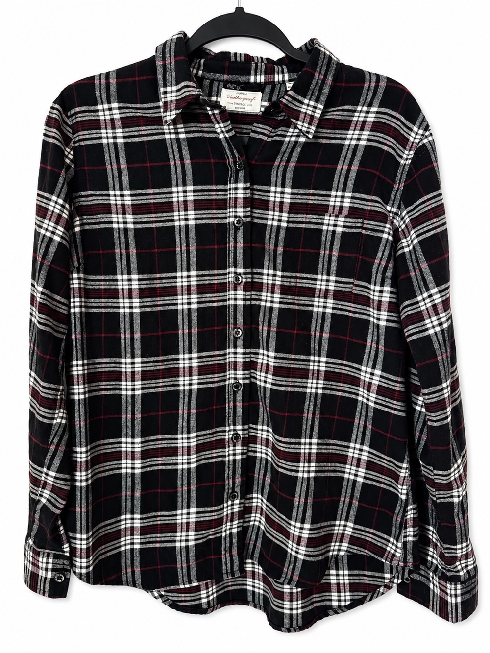 Weatherproof Vintage Women’s Comfort Stretch Plaid Button Down Flannel Shirt M